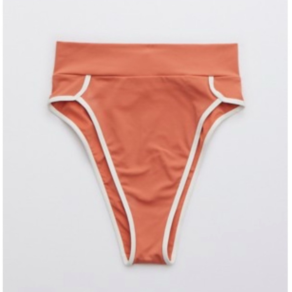 Aerie Real Me swim Cheekiest bikini high rise bottom NWT size Medium rusty peach